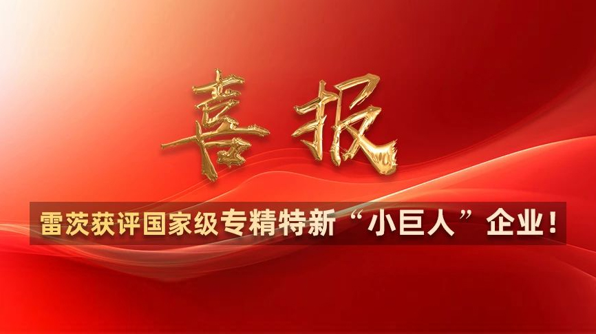 喜報(bào)：雷茨獲評(píng)國(guó)家級(jí)專精特新“小巨人”企業(yè)！
